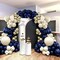 Navy Blue Balloon Garland Double Stuffed Pearl White Royal Blue Balloon Night Blue Gold Balloon arch Kit for Birthday Party Baby Shower Wedding Halloween Bridal Shower Decoration